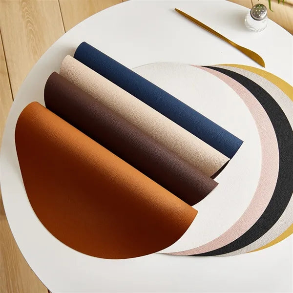 Round Leather Placemat