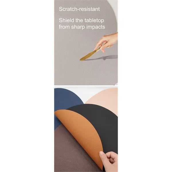 Round Leather Placemat