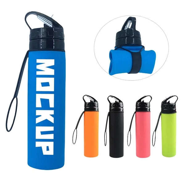 20 Oz Outdoor Silicone Foldable Sports Bottle