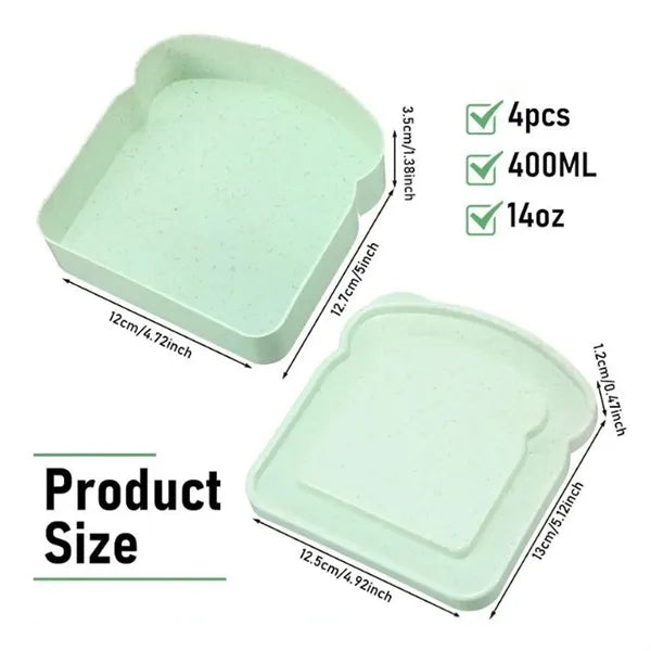 14oz Wheat Straw Sandwich Container Lunch Box