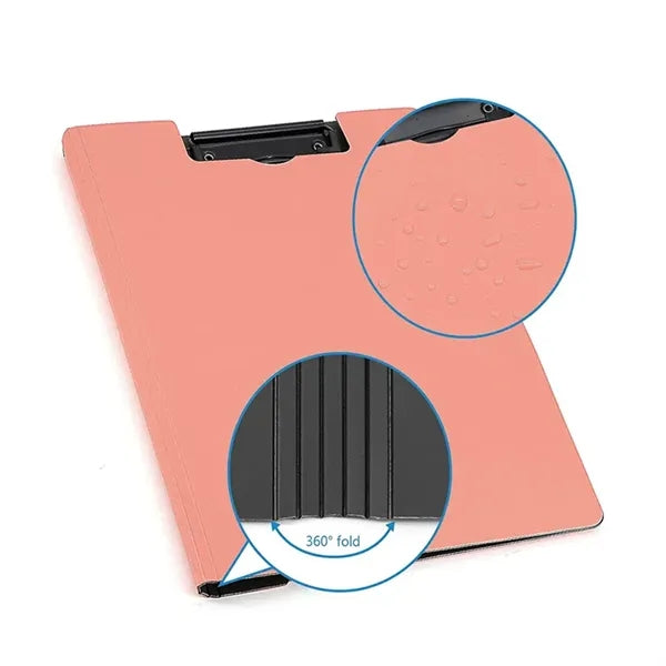 Foldable Clipboard with File & Card Pockets 360 Degree Flip