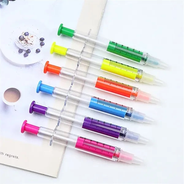 Double Head Ballpoint Pen 2 in 1 Highlighter Marker Ball Pen