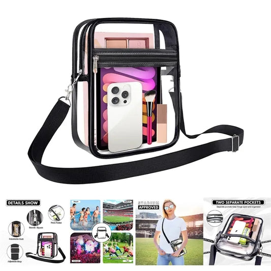 Clear Crossbody Bag with Front Pocket