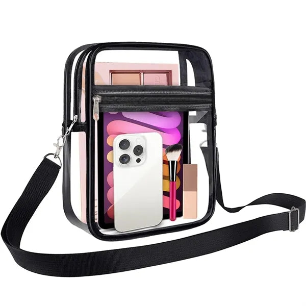 Clear Crossbody Bag with Front Pocket