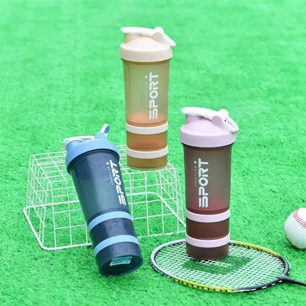 17oz Shaker Bottles With Storage For Protein Powder