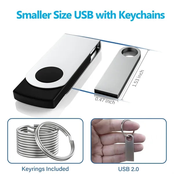 32GB Metal Thumb Flash Drive USB 2.0 with Keychain