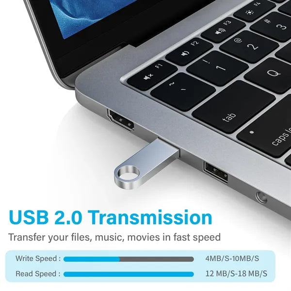 32GB Metal Thumb Flash Drive USB 2.0 with Keychain