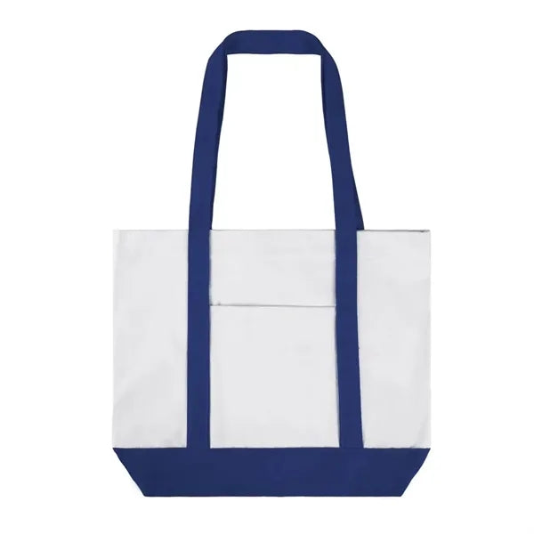 12 Oz Cotton Boat Tote Bag Front Pocket W/ Gusset