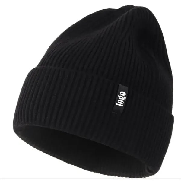 Knit Acrylic Soft Cuffed Ribbed Beanie