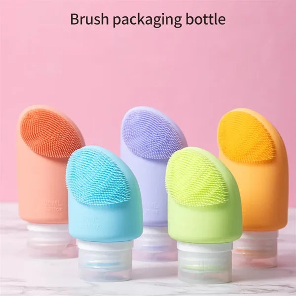 Toiletries Silicone Travel Bottles Container with Brush