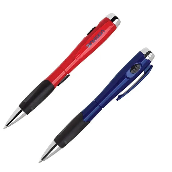 Retractable Plastic Light Ball Pen with matching barrel colo