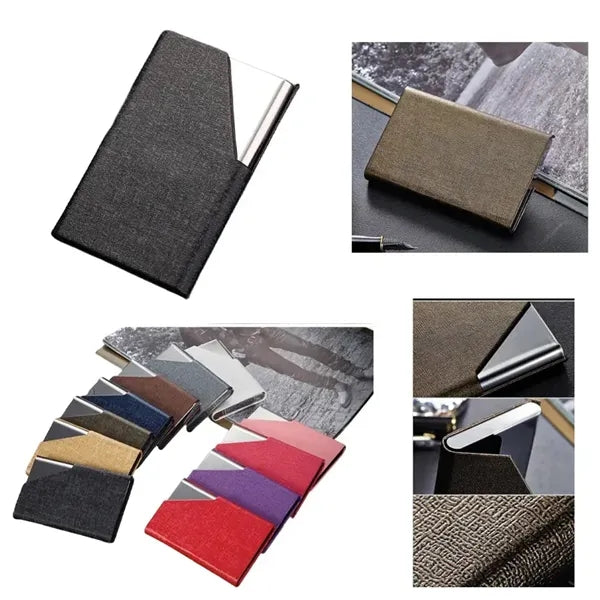 Leather stainless steel card holder