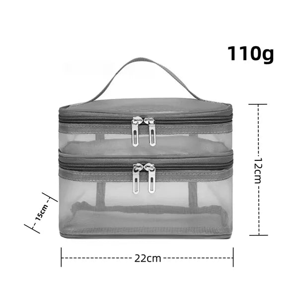 Mesh shower double-deck Bag Portable Toiletry Bath Caddy