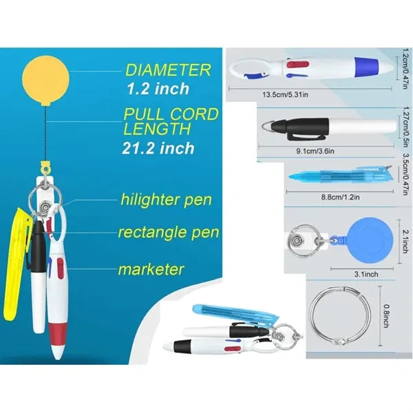 Retractable Nurse Badge Clip and Pen Set