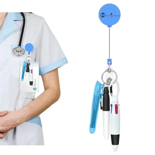 Retractable Nurse Badge Clip and Pen Set
