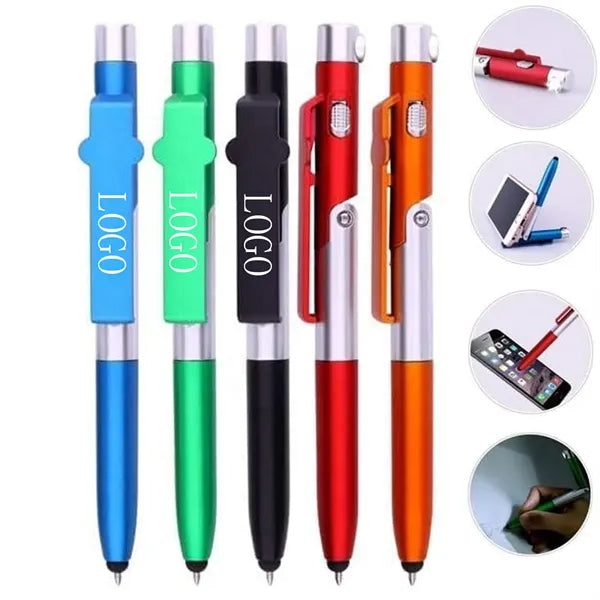 4-in-1 Phone Stand with Pen, Stylus, and LED Light