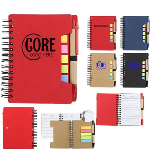 Notebook With Sticky Notes and Pen