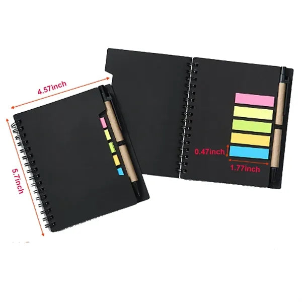 Notebook With Sticky Notes and Pen