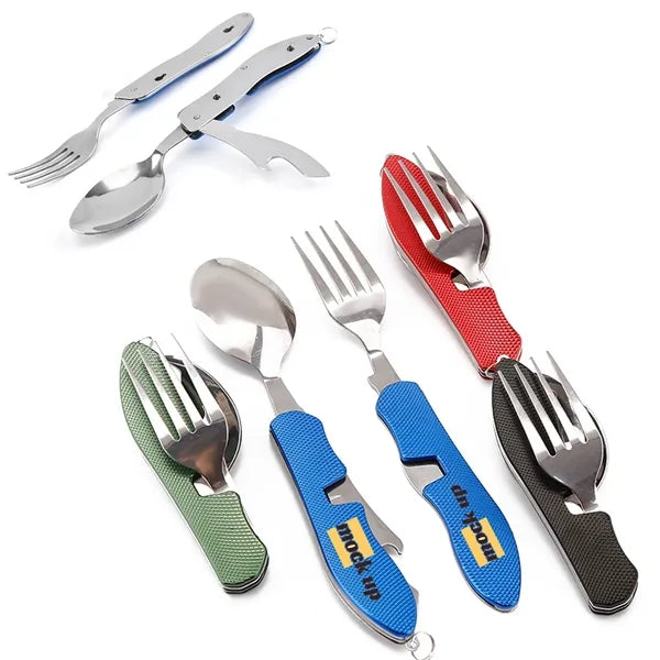 Multi-function Outdoor Foldable Fork Spoon Knife