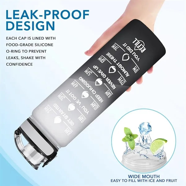 32oz Sports Water Bottle with Time Marker