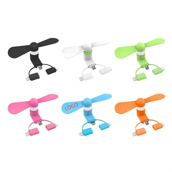 Mini 3-in-1 USB Cellphone Fan