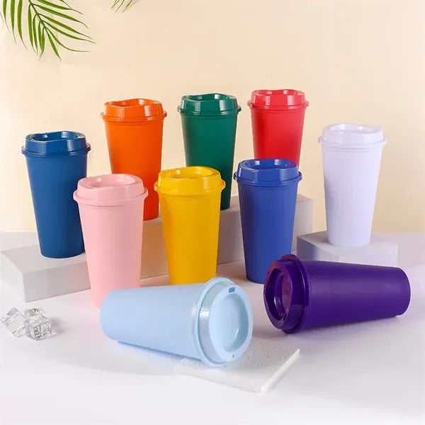 16 oz Coffee Cups with Lids Plastic Drink Tumbler