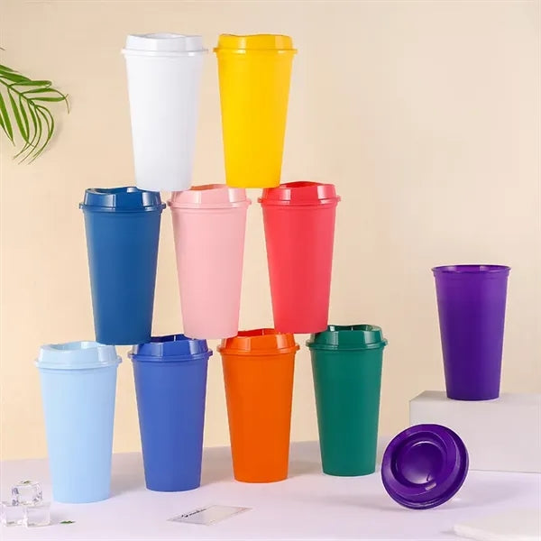 16 oz Coffee Cups with Lids Plastic Drink Tumbler