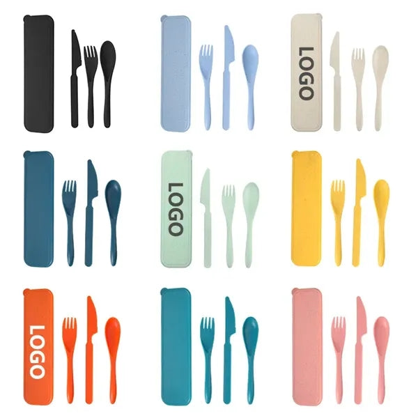 Eco-Friendly Wheat Straw Utensil Set Knife, Fork, Spoon