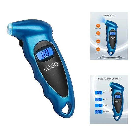 Portable Digital Tire Gauge with Backlit LCD
