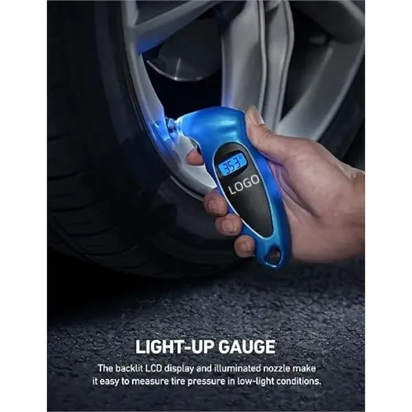 Portable Digital Tire Gauge with Backlit LCD