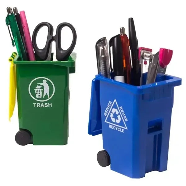 Mini Plastic Trash Garbage Can Bin Pen Holder Desk Organizer