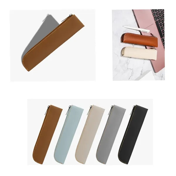 Compact PU Zippered Pencil Case Pouch