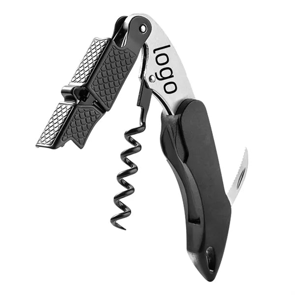 Compact Wine and Beer Opener with Serrated Knife