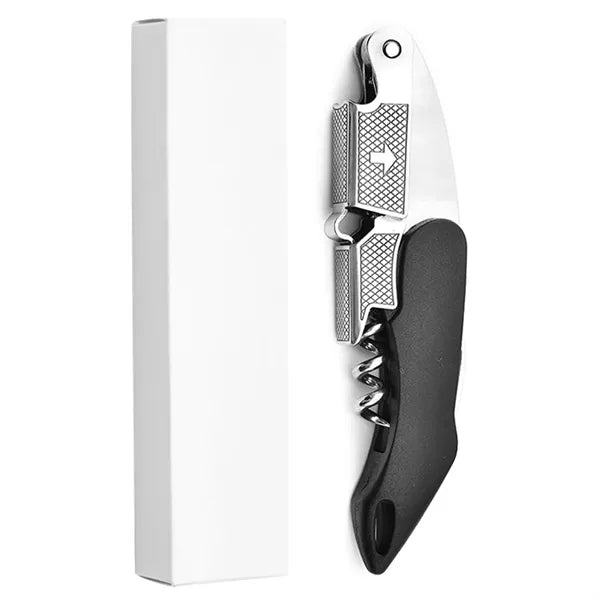Compact Wine and Beer Opener with Serrated Knife