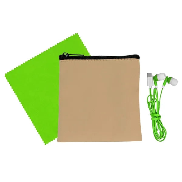 Executive Cloth & Ear Bud Set