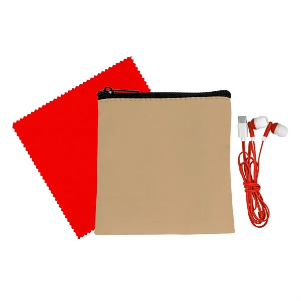 Executive Cloth & Ear Bud Set
