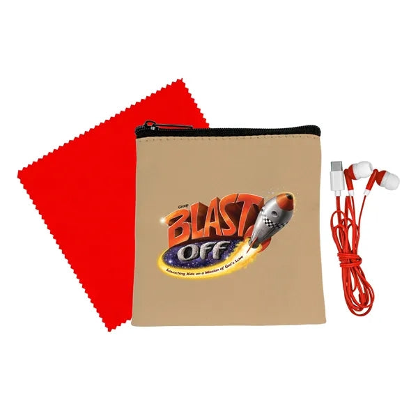 Executive Cloth & Ear Bud Set