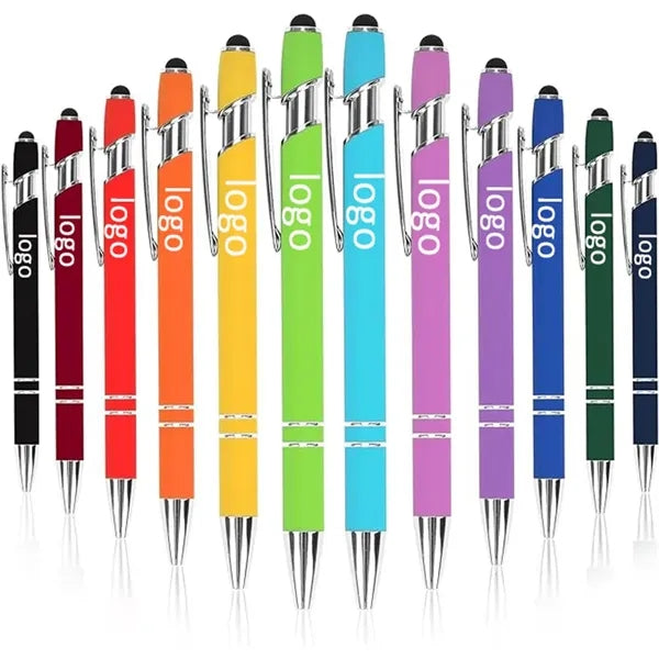 2-in-1 Soft Touch Metal Ballpoint Pen with Stylus Tip 5.6''