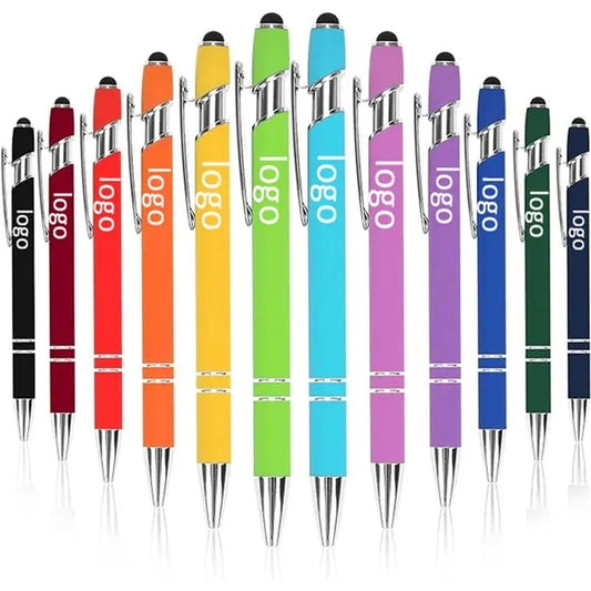 2-in-1 Soft Touch Metal Ballpoint Pen with Stylus Tip 5.6''