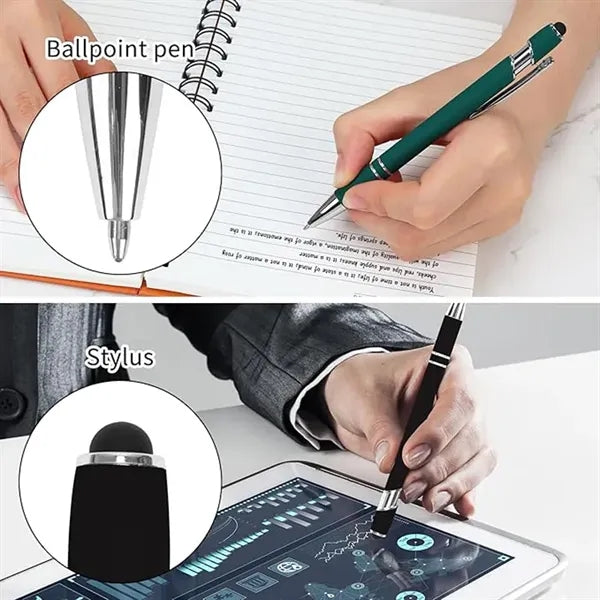 2-in-1 Soft Touch Metal Ballpoint Pen with Stylus Tip 5.6''