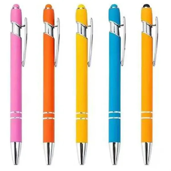 2-in-1 Soft Touch Metal Ballpoint Pen with Stylus Tip 5.6''