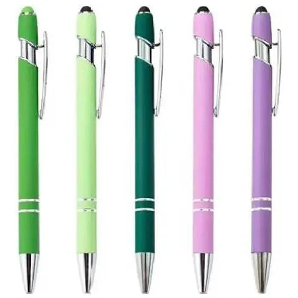 2-in-1 Soft Touch Metal Ballpoint Pen with Stylus Tip 5.6''