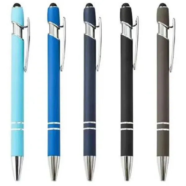 2-in-1 Soft Touch Metal Ballpoint Pen with Stylus Tip 5.6''