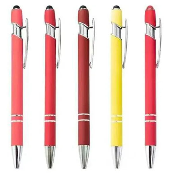 2-in-1 Soft Touch Metal Ballpoint Pen with Stylus Tip 5.6''