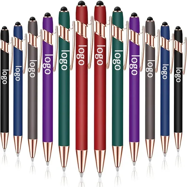 2-in-1 Soft Touch Metal Ballpoint Pen with Stylus Tip 5.6''