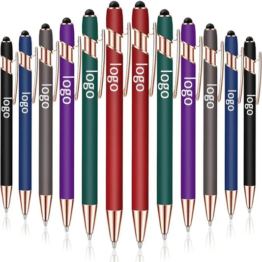 2-in-1 Soft Touch Metal Ballpoint Pen with Stylus Tip 5.6''