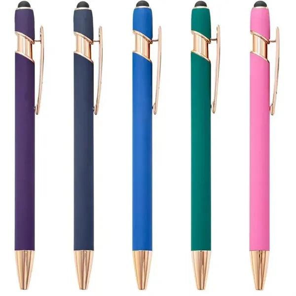 2-in-1 Soft Touch Metal Ballpoint Pen with Stylus Tip 5.6''