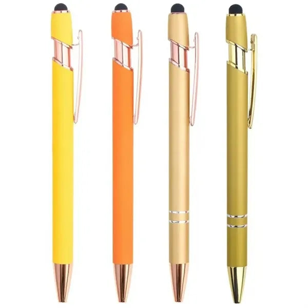 2-in-1 Soft Touch Metal Ballpoint Pen with Stylus Tip 5.6''