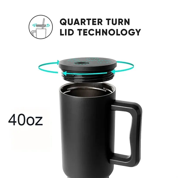 40oz Insulated Bottle With Lid And Straw