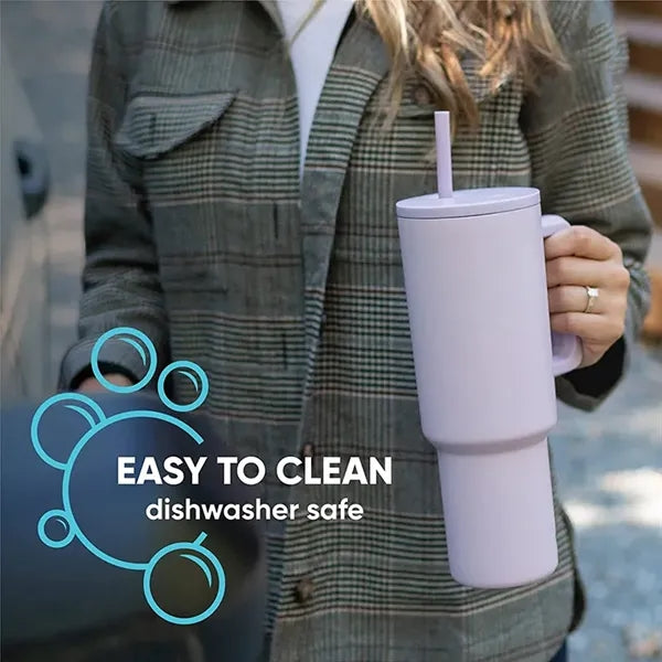 40oz Insulated Bottle With Lid And Straw